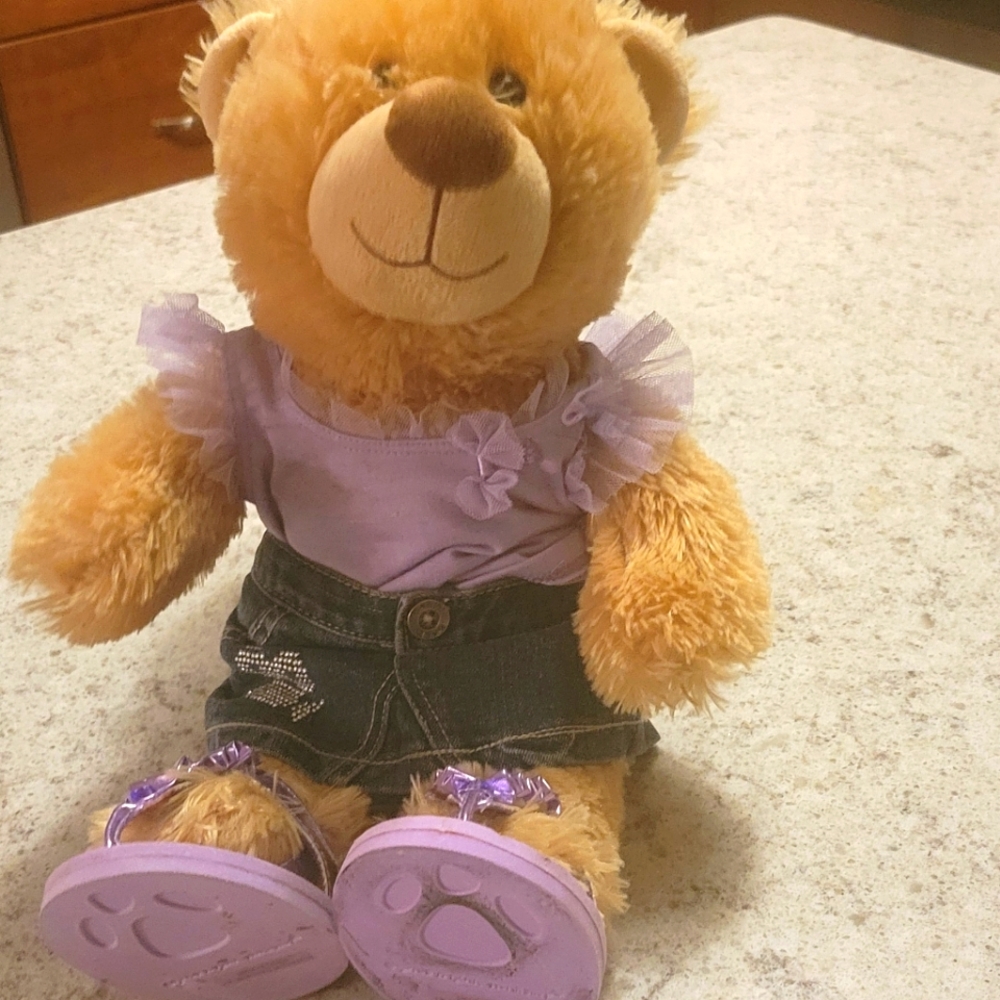 Build a Bear, light tan Bear with clothing & Shoes
